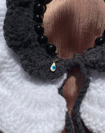 Pet collar "YVONNE" Black Onyx